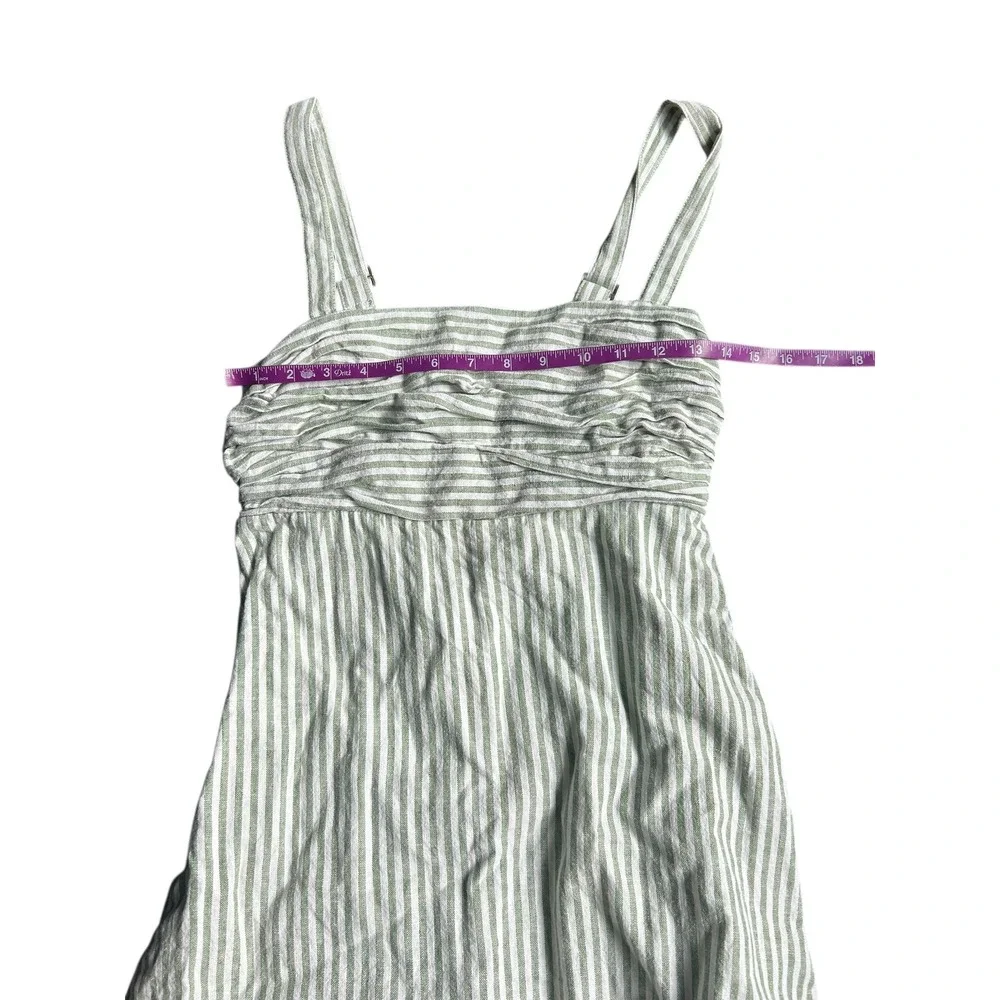 Abercrombie & Fitch Emerson Green Striped Linen Blend Mini Dress Women's Small